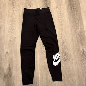 Nike Black Leggings with White Logo for women